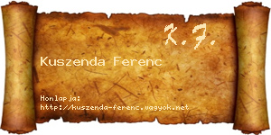 Kuszenda Ferenc névjegykártya