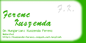 ferenc kuszenda business card